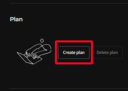 Click Create Plan for the location